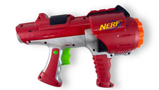 Nerf Hyperfire Dart Tag Gun. Red and Silver
