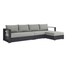 Tahoe 3-Piece Right-Facing Chaise Sectional Sofa Set in Gray Gray