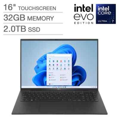 LG Gram 16'' WQXGA Touchscreen Laptop Ultra 7 155H 32GB 2TB SSD 16Z90S-H.ADB9U1