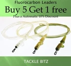 Fluorocarbon Carp Leaders with Fishing Tackle Safety Clips Quick Change Swivels