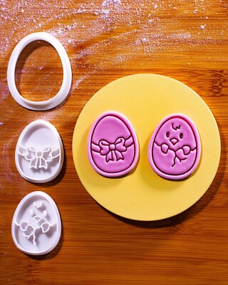 Ei-zitierend Ostern - Mini 2'' Ausstecher & Stempel Set - Osterei & Küken