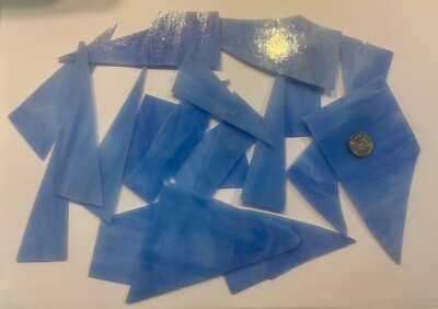 Medium Sky Blue Stained Glass Pieces For Hobbies/Mosaics/Arts/Crafts