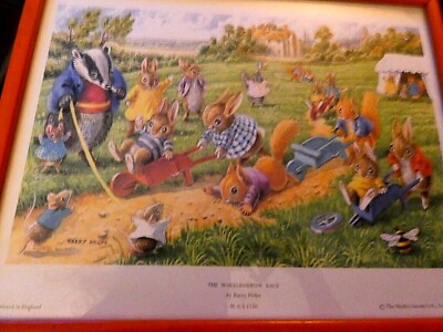 FRAMED PRINT THE WHEELBARROW RACE BY RACEY HELPS LONDON 1975 BUNNIES15 ...