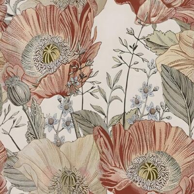 Floral Peel and Stick Wallpaper Vintage Floral Contact 17.7inch x 118.1inch