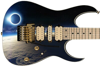 Guitar Skin 5 Star Axe Wrap Bass Body Reface Dark Blue Solar Eclipse One GS 334