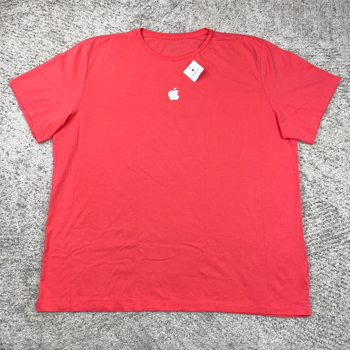 Apple Computers T-Shirt Mens XXL Salmon Orange Logo Short Sleeve Official  NWT