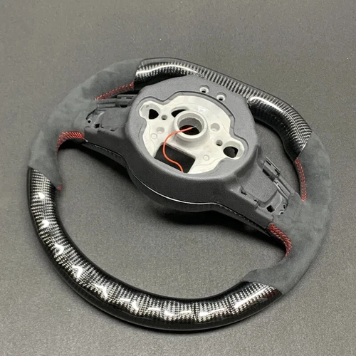 For VW Golf 7.5 GTI MK7 GTS GTD GTE R-Steering Wheel Alcantara LED Carbon Fiber - Picture 5 of 6