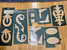 Embossed Carved Hardwood Multi-Purpose Accent Pieces Unpainted USA MADE
