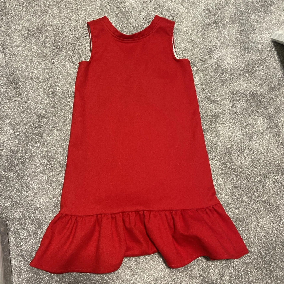 Vestido de festa Vineyard Vines vermelho juventude pequeno YS festa gota Natal - Imagem 4 de 4