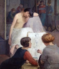 Rest Time in the Life Class : Dorothy Johnstone : Archival Quality Art Print