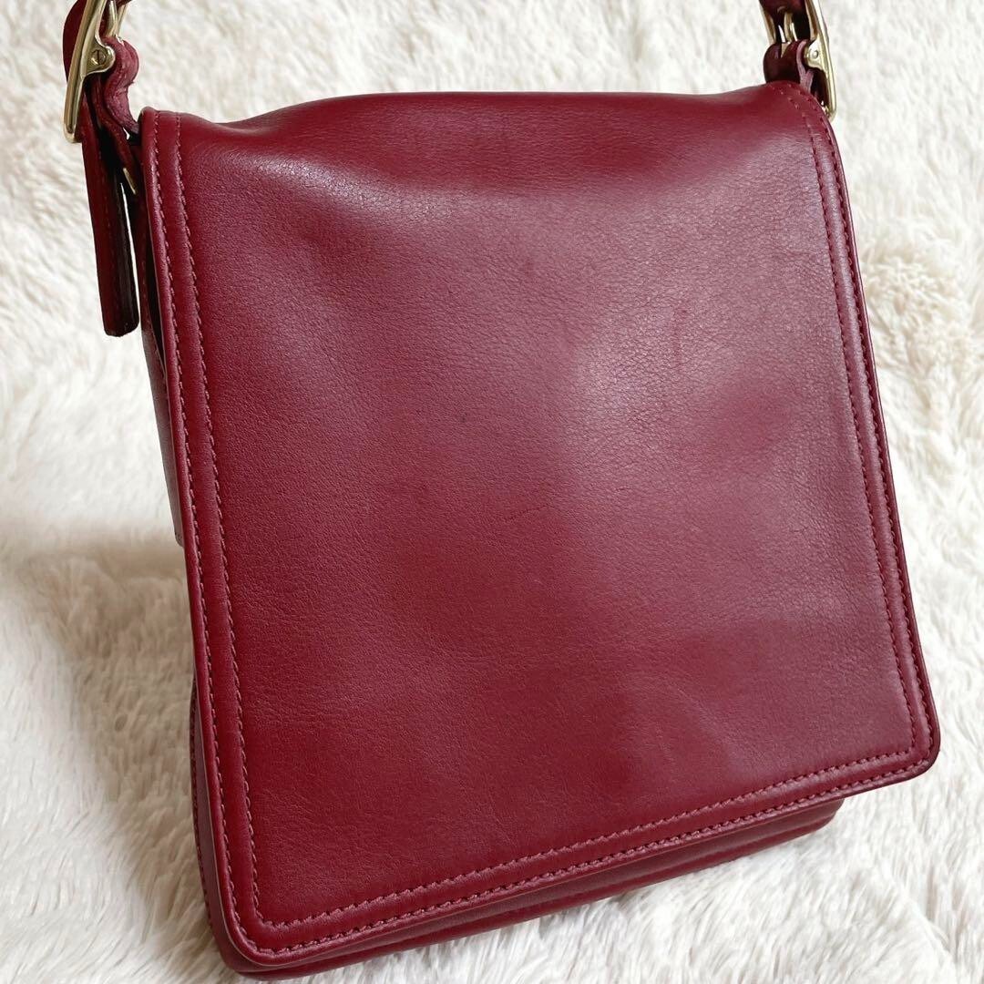 バッグ Coach Leather Shoulder Bag Vintage Coach Leather Shoulder Bag Red style 9821