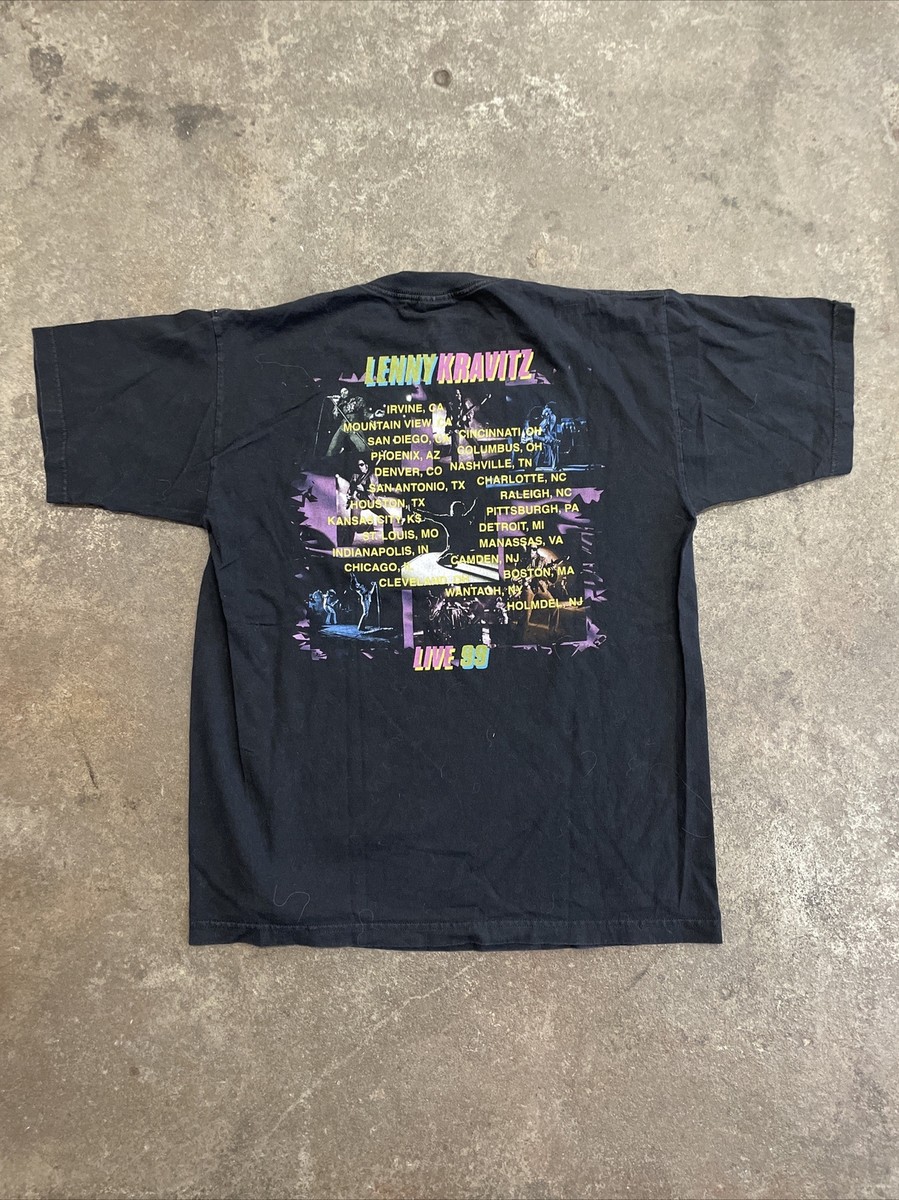 Vintage LENNY KRAVITZ 1999 TOUR Shirt Giant Label Brand XL 90s