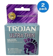 Trojan ULTRA THIN Lubricated Latex Condoms Contraception STI Protection 6Count