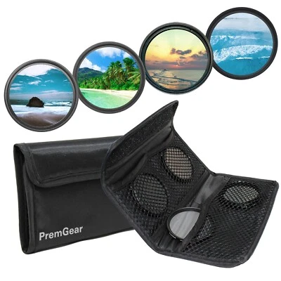 PREMGEAR 49mm 5-in-1 Filter Set UV/ND8/Warming/CPL/Case for Sony 55-210mm f/4.5-6.3 Lens