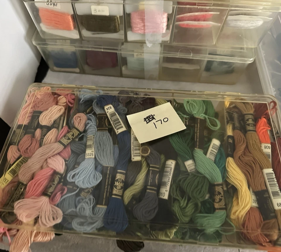 Embroidery Floss 700+ Skeins Thread w/Organizers Bobbins DMC Cross Stitch HUGE - Image 4 of 4