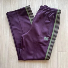 Needles Track Pants Straight Maroon Green Side Stripe XS Mens Fashion _#561
