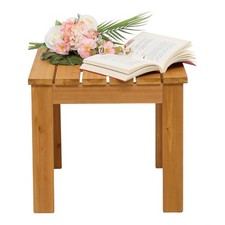 Side Table Outdoor Garden Small Square Patio Coffee Bistro End Table Natural UK