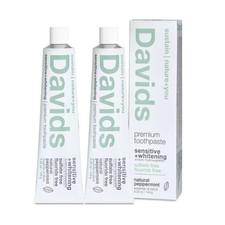 Davids Sensitive  Whitening Toothpaste Natural Peppermint 4 oz 2-Pack 