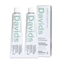 Davids Sensitive & Whitening Toothpaste Natural Peppermint 5.25 oz (2-Pack)