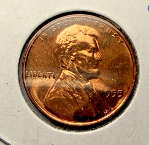 1955-P Lincoln Wheat Proof ~ 1 Blazing Red Coin with Imperfections  ~ Nice ~ T57