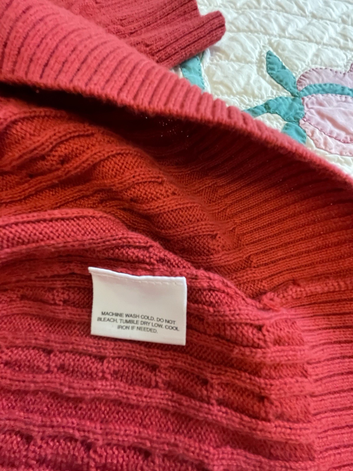 Classic Elements Red Classic Cable Knit  Zippered… - image 10