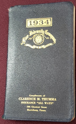1934 Religious Diary Sun Indemnity William Harro Bailey ID Mormon Presbyterian