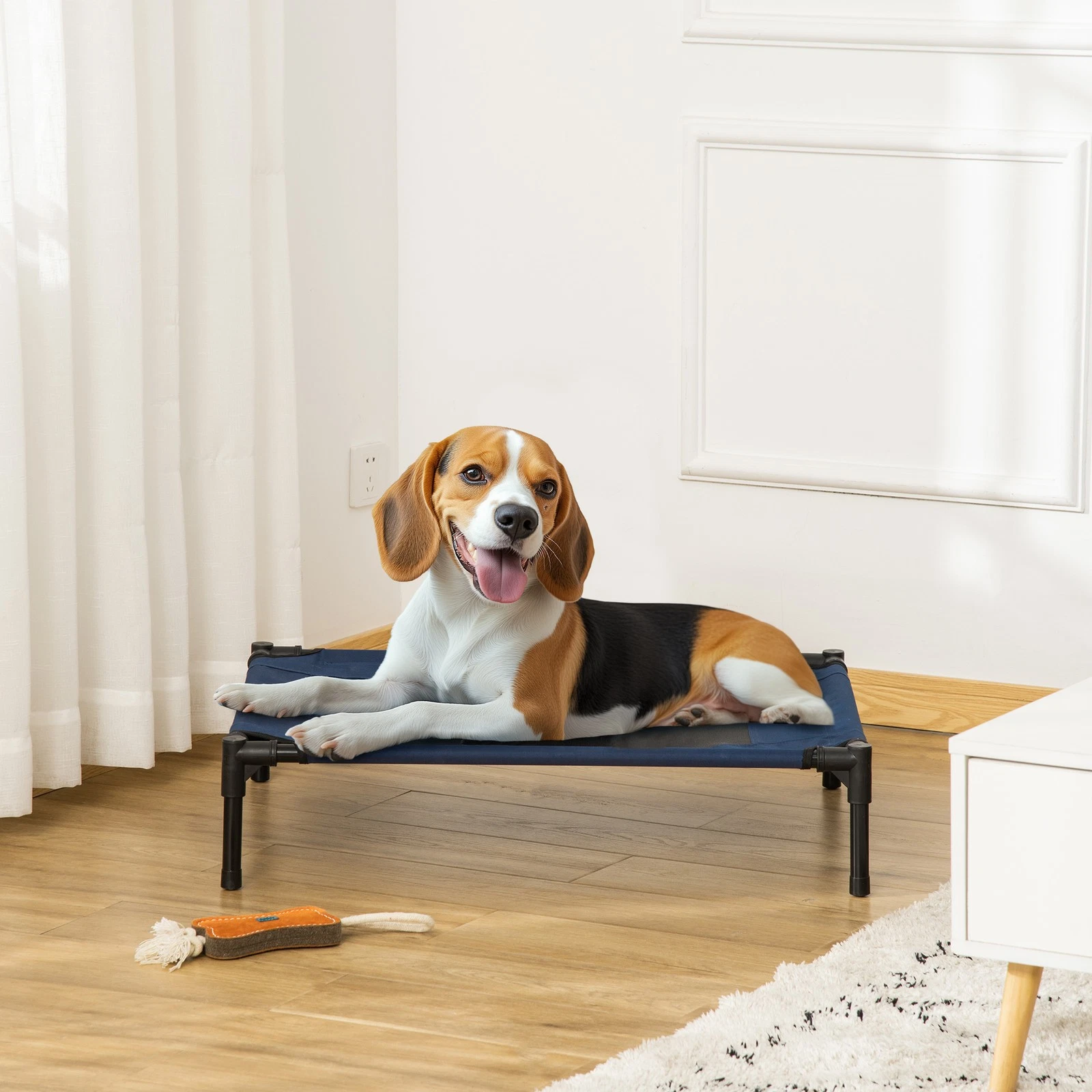 PawHut Pet Puppy Raised Bed Cot Dog Cat Elevated Cots Trampoline Indoor Outdoor