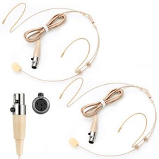 2 Pcs Microphone Headset Dual Headworn Earset Over Ear Hanging with 4 Pin XLR...
