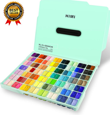 HIMI Gouache Paint Set, 112 Colors X 12G Twin Jelly Cup Design with Portable Cas