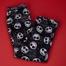Adult M 8-10  The Nightmare Before Christmas Fleece Pj Pants Jack Skellington