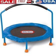 Indoor Toddler Trampoline W/ Handlebar Stability Jumping Fun 3 to 6 Years New
