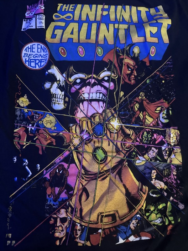 Marvel Infinity Gauntlet Vintage Promo Comic T Shirt Rare Oop XL
