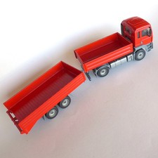 ++ SIKU Set Laster Kipper 1846 + Anhänger Seltene Doppelachse rot Fast wie NEU +