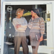 Sirdar 9161 Knitting Pattern Mohair Sweater 28-40" Original long sleeve round 