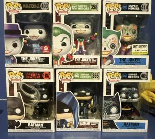 Funko Pop! Vinyl Batman and Joker. Lot  of 6.