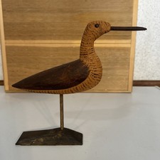 Hand Carved Antique Style Brown Phase Peep  Shorebird Decoy