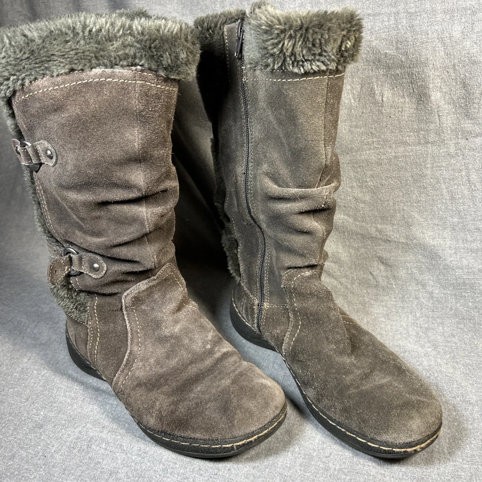 Botas de invierno Baretraps de gamuza de cuero para mujer 8,5 M marrón imitación piel 024-8955 Foto 2 de 4