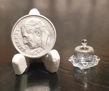 1/48 Dollhouse Quarter Inch Scale Cake Plate Real Glass Comb Ship 