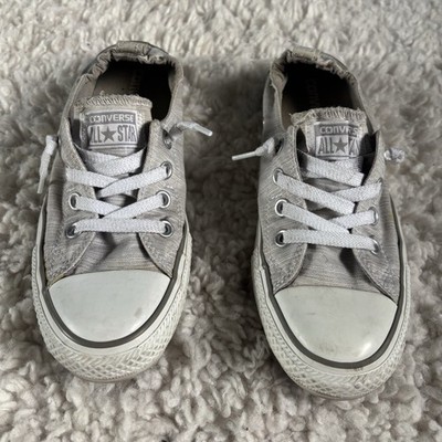 Converse All Star Gray Canvas Low Top Unisex Sneakers Size 8 Lace Up