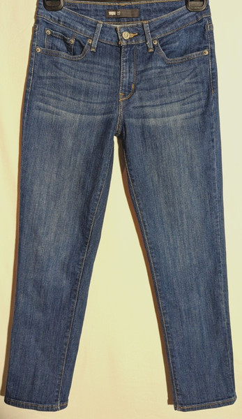 Women's Levi's Cropped Skinny Stretch Blue Jeans Size 9 Leg 27"