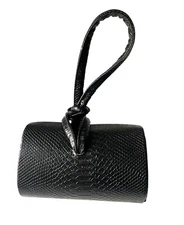 Mini Faux Snakeskin Clutch Bag Women's Black Retro Casual Evening Going Out