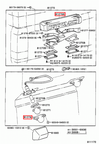 Genuine LandCruiser LJ71 LJ70 KZJ77 KZJ73 Number License Plate Light Lamp Cover - Picture 10 of 13