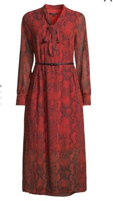 COMMA Kleid Maxikleid Gr. 40 rot Schlangenprint NEU UVP 129,99  