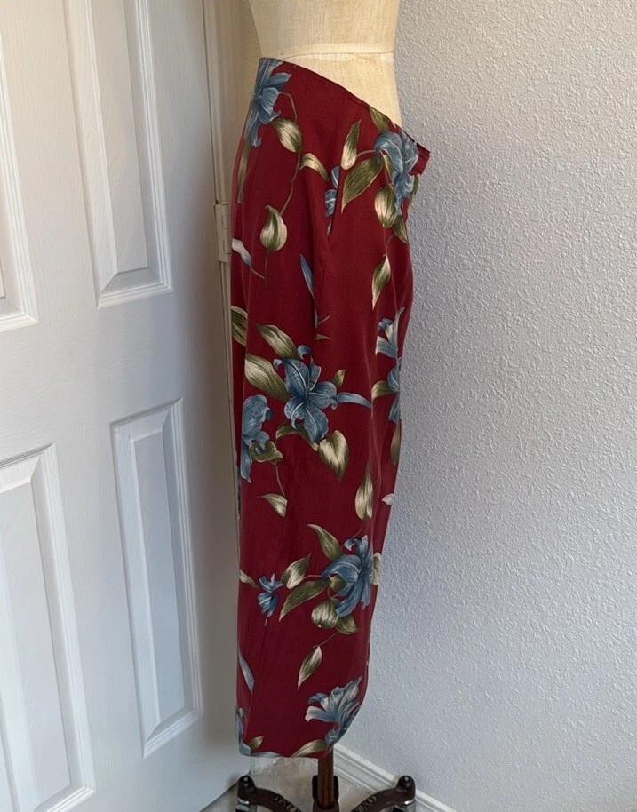 Maxi falda envolvente de seda vintage hawaiana Tommy Bahama talla 8 usada Foto 4 de 4