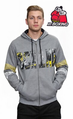 Sweatshirt Jacke Herren Winter Geöffnet mit Reißverschluss und Kapuze Boxing