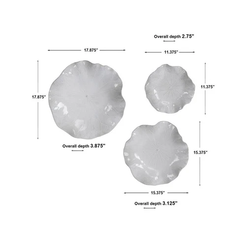 Uttermost Abella Coastal Ceramic Wall Decor in White (Set of 3) - Picture 10 of 10