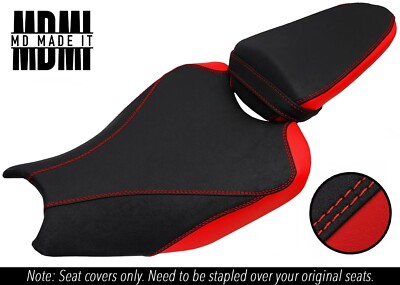 PASST FÜR HONDA CBR 1000 RR 17-25 MASSGEFERTIGTER GRIFF VINYL SITZBEZÜGE SET SCHWARZ & ROT