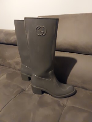 Gucci Gummistiefel Galoschen Stiefel Regen Schuhe Stiefel Damenstiefel  Kautschuk