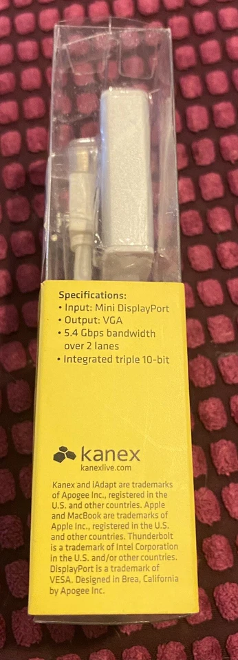 Brand New KANEX Mini DisplayPort to VGA Adapter HDTV Projector Monitor IADAPTVGA - Image 4 of 4