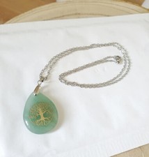 Collier Long En Aventurine - 85 Cm, Pierres Vertes, Occasion Très Bon état